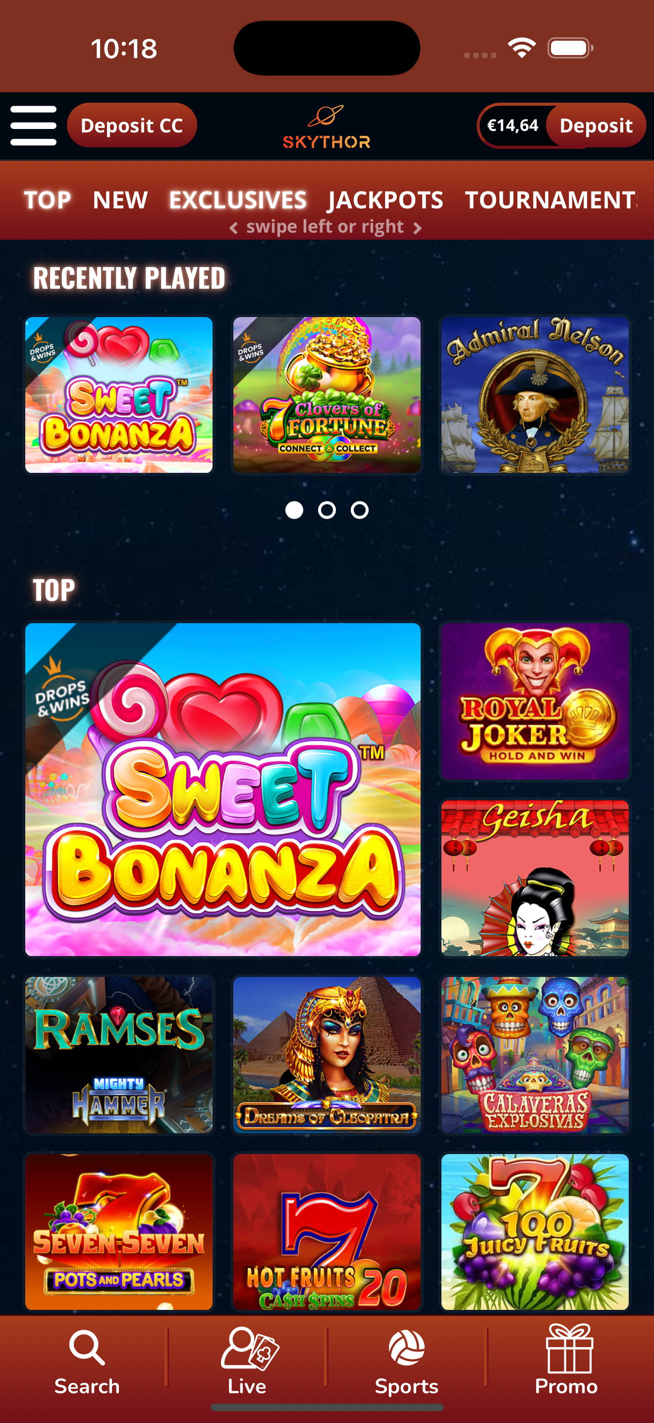 Skythor Casino iPhone screenshot 3